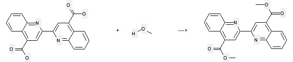 The [2,2']Biquinolinyl-4,4'-dicarboxylic acid dimethyl ester could be obtained by the reactants of [2,2'-Biquinoline]-4,4'-dicarboxylicacid and methanol.